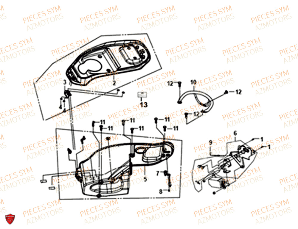 Selle SYM Pièces FIDDLE III 50 - XA05W5-EU (2018-2020)