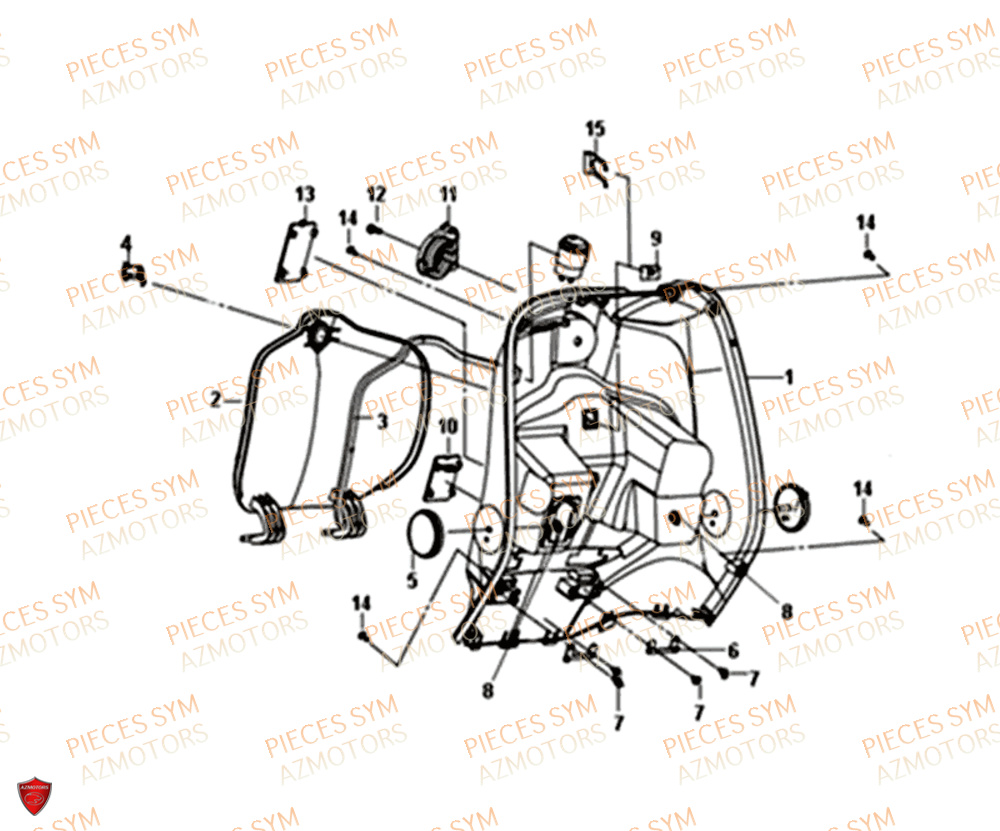 Tablier Interieur SYM Pièces FIDDLE III 50 - XA05W5-EU (2018-2020)