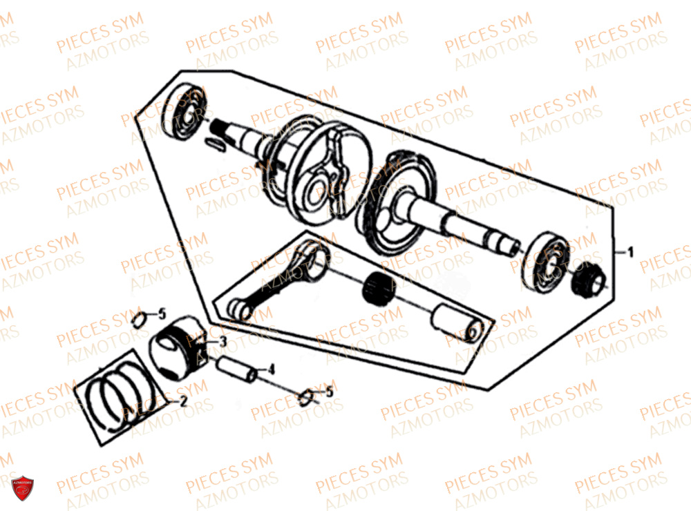 Vilebrequin SYM Pièces FIDDLE III 50 - XA05W5-EU (2018-2020)