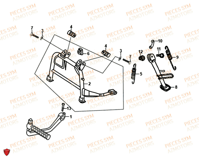 Bequille SYM Pièces FIDDLE II 50 - AF05W4-EU (2018-2020)