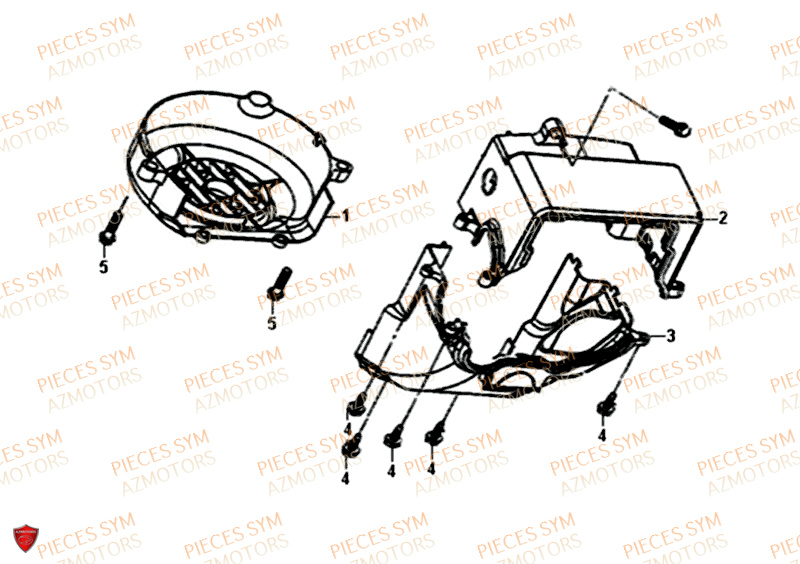 Cache Ventilateur SYM Pièces FIDDLE II 50 - AF05W4-EU (2018-2020)