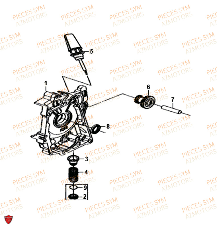 Carter Droit SYM Pièces FIDDLE II 50 - AF05W4-EU (2018-2020)