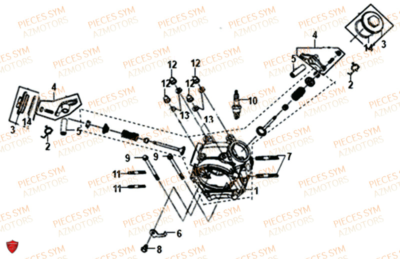 Culasse SYM Pièces FIDDLE II 50 - AF05W4-EU (2018-2020)