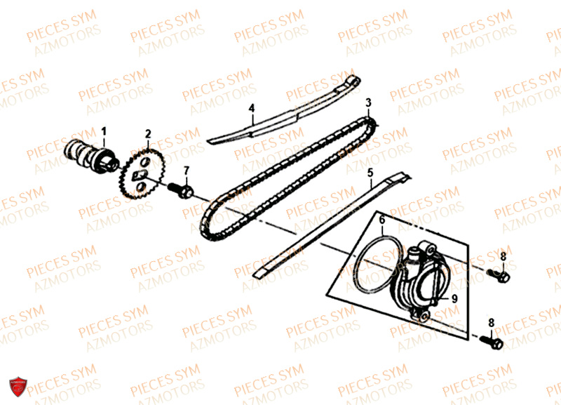 Distribution SYM Pièces FIDDLE II 50 - AF05W4-EU (2018-2020)