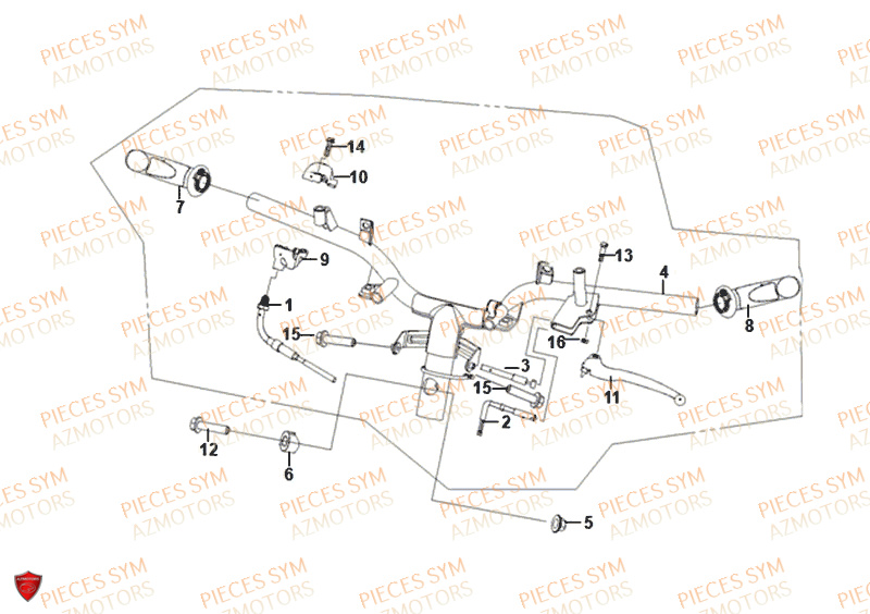Guidon SYM Pièces FIDDLE II 50 - AF05W4-EU (2018-2020)