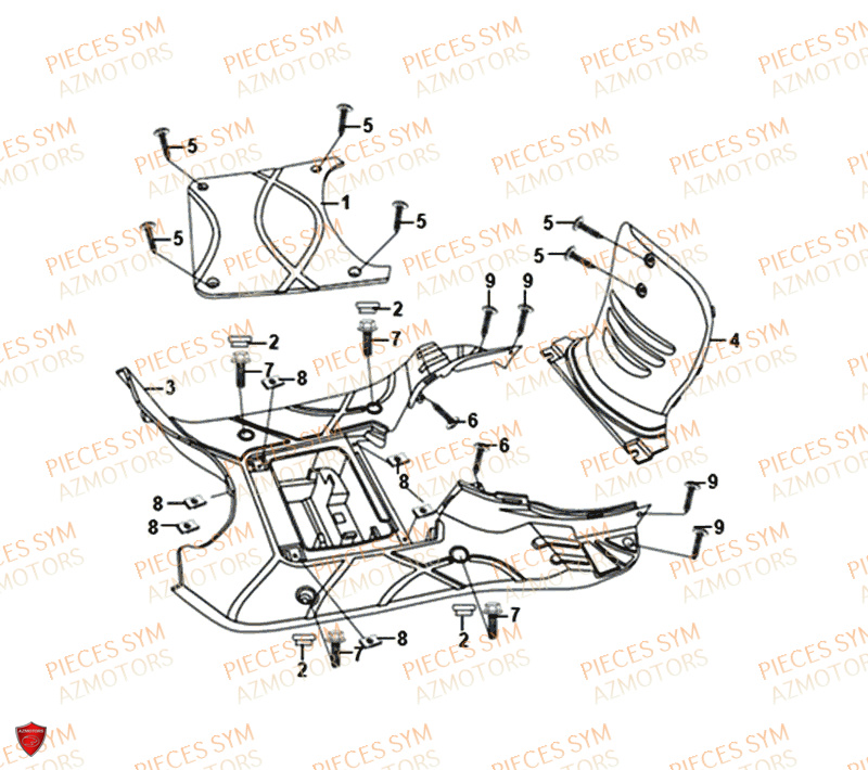 Plancher SYM Pièces FIDDLE II 50 - AF05W4-EU (2018-2020)
