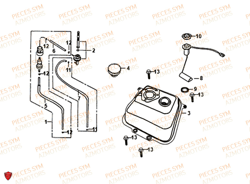 Reservoir SYM Pièces FIDDLE II 50 - AF05W4-EU (2018-2020)