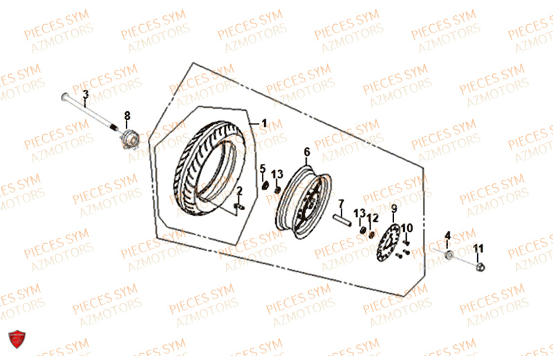 Roue Avant SYM Pièces FIDDLE II 50 - AF05W4-EU (2018-2020)