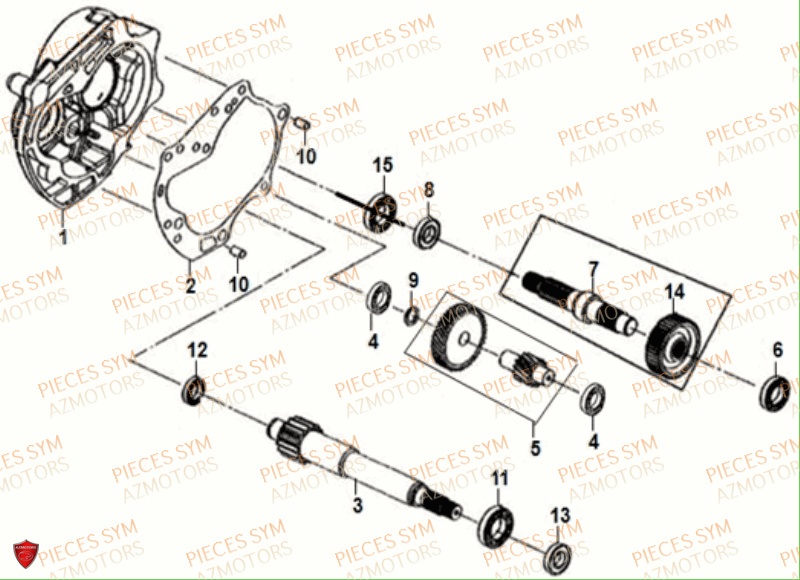 Transmission SYM Pièces FIDDLE II 50 - AF05W4-EU (2018-2020)