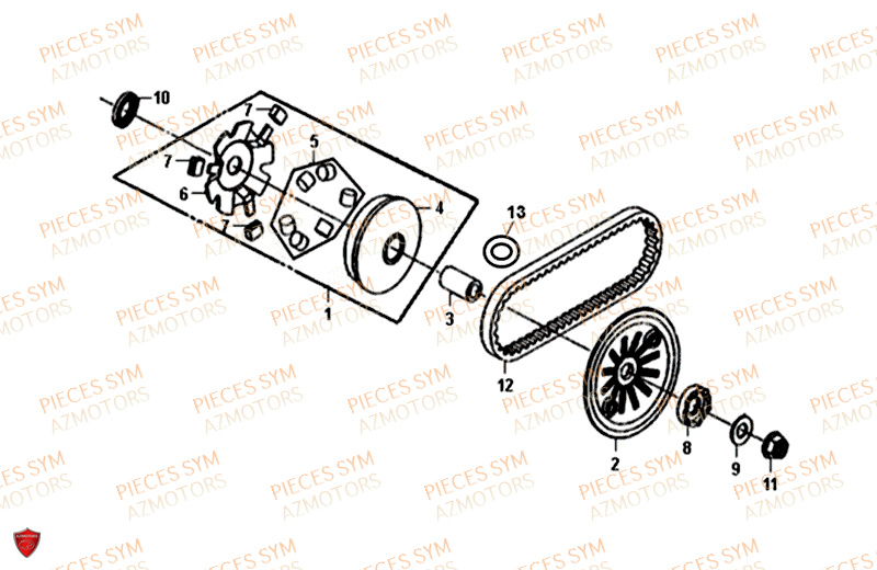 Variateur SYM Pièces FIDDLE II 50 - AF05W4-EU (2018-2020)