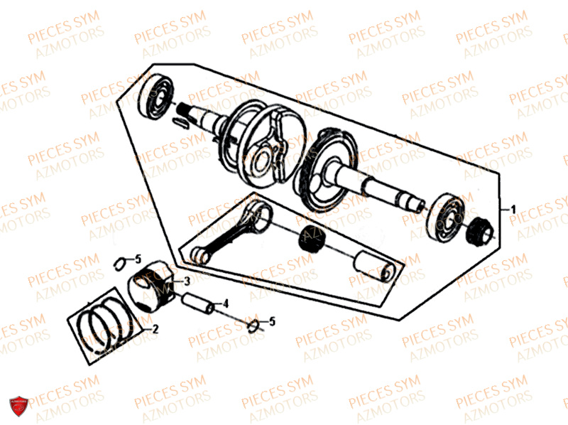 Vilebrequin SYM Pièces FIDDLE II 50 - AF05W4-EU (2018-2020)
