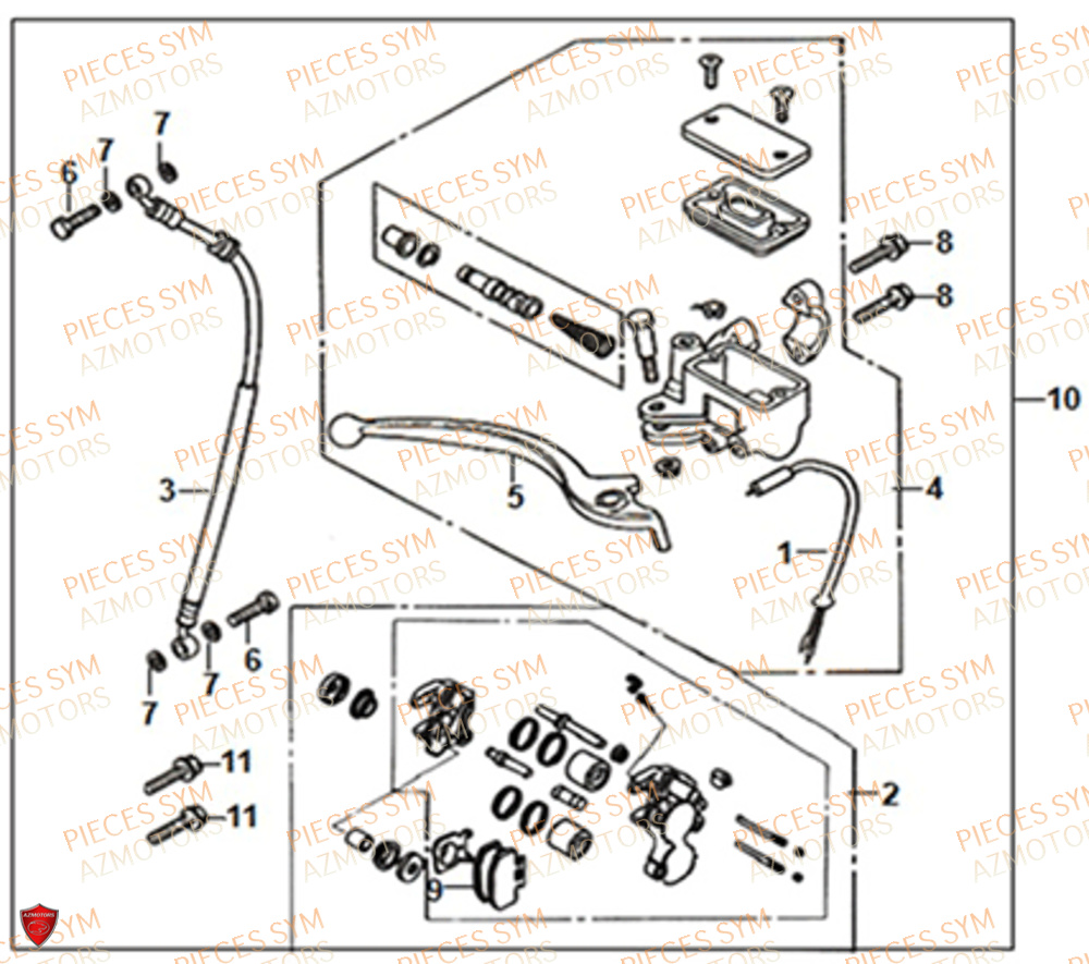 Maitre Cylindre SYM Pièces FIDDLE IV 50 E5 - XG05W1-EU (2021)