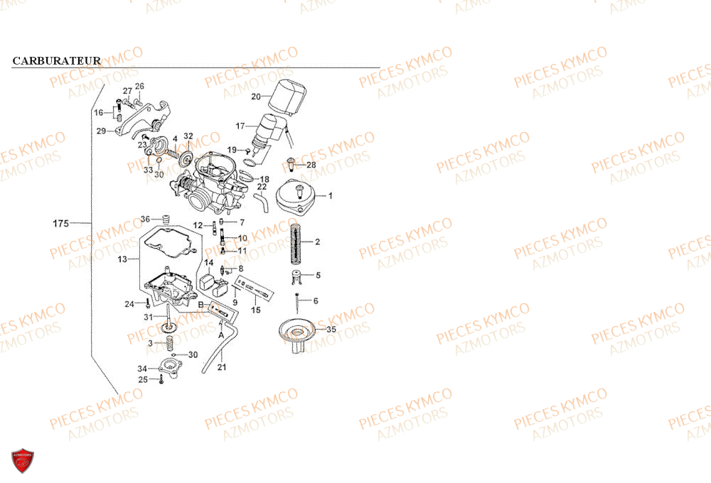 CARBURATEUR KYMCO FILLY 50 4T