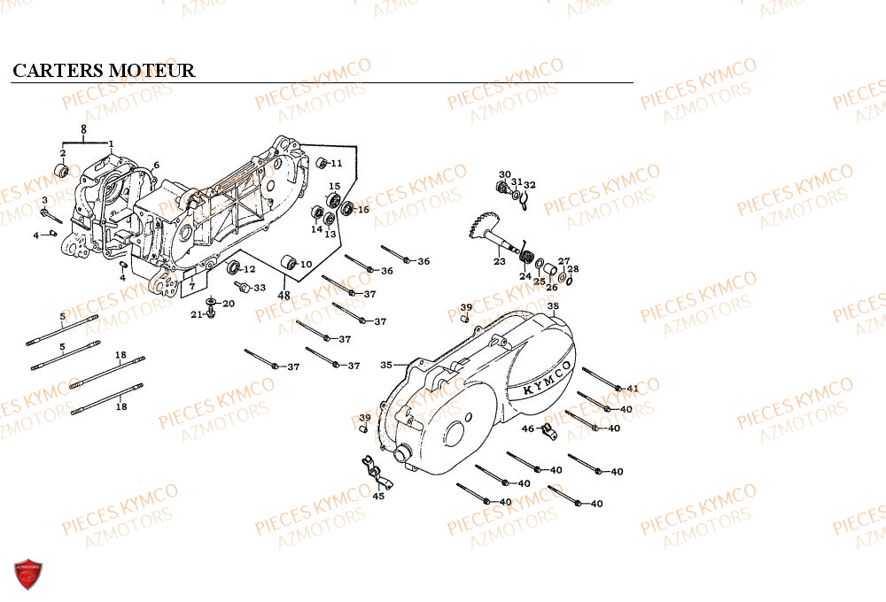 CARTER MOTEUR pour FILLY 50 4T