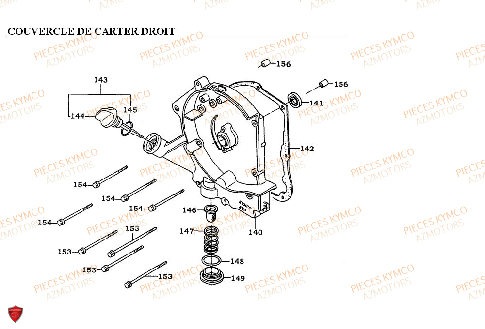 Couvre Carter KYMCO Pièces FILLY 50 4T (SD10AC)