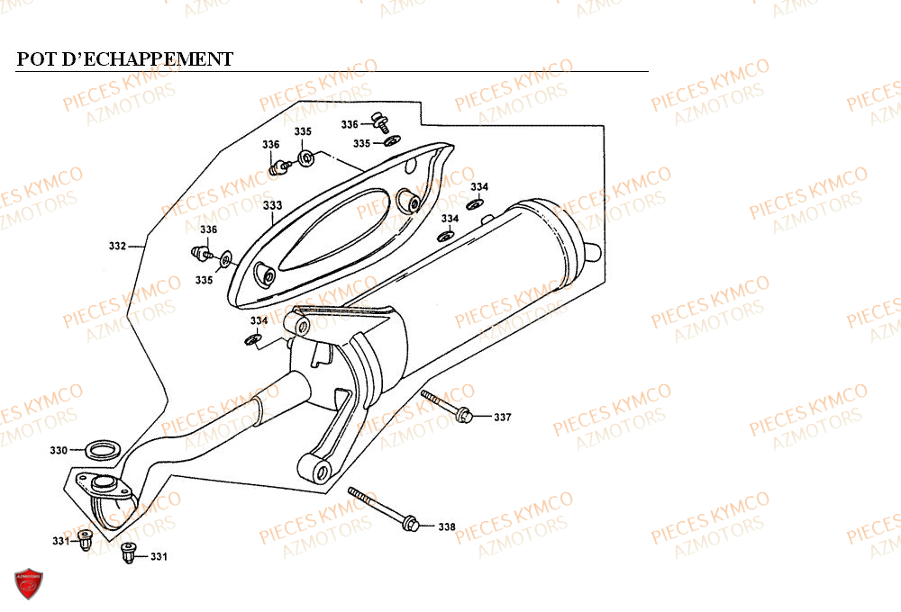 ECHAPPEMENT KYMCO FILLY 50 4T(SD10AC)