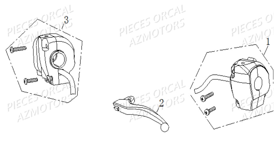 Commodo Levier Gauche ORCAL Pièces Orcal FIREFOX 50cc 4T EURO 4