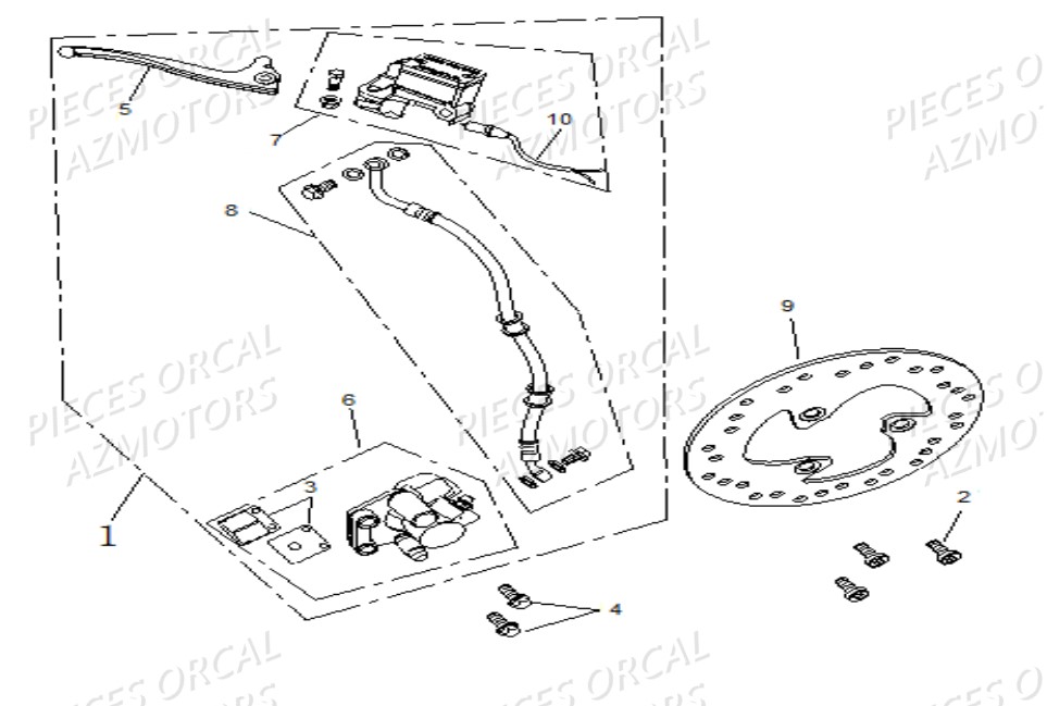 Freins Avant ORCAL Pièces Orcal FIREFOX 50cc 4T EURO 4