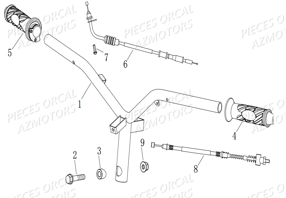 Guidon Poignee ORCAL Pièces Orcal FIREFOX 50cc 4T EURO 4