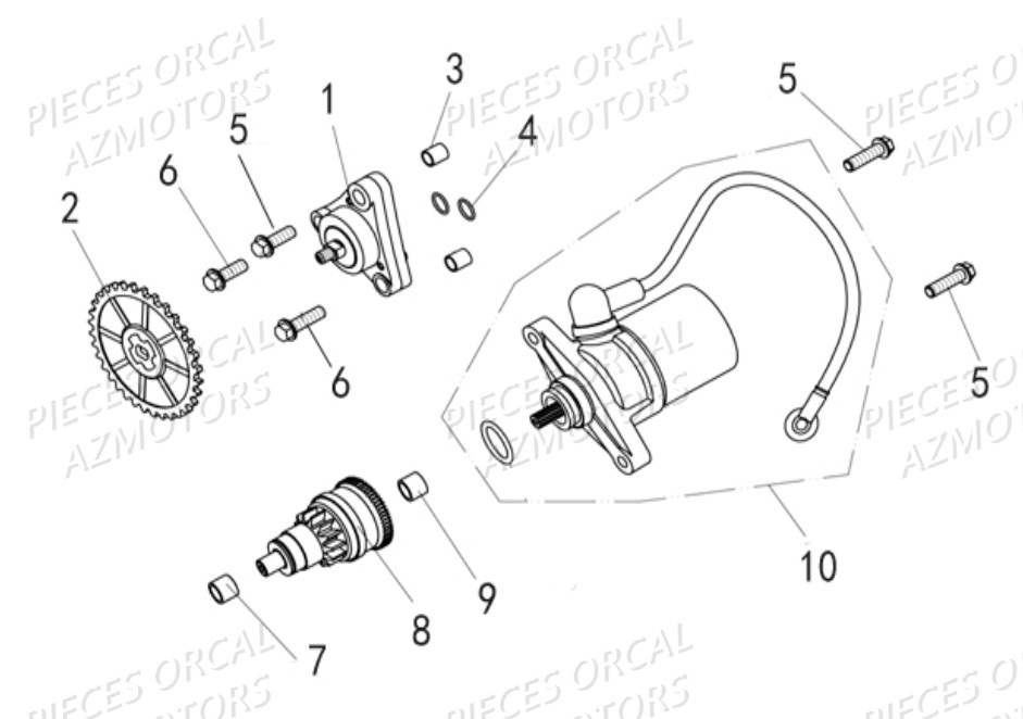 Pompe A Huile ORCAL Pièces Orcal FIREFOX 50cc 4T EURO 4