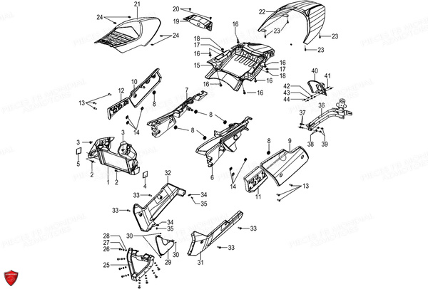 Carenages Arriere Selle FB MONDIAL Pieces FLAT TRACK 125 ABS EU5 Mondial Origine