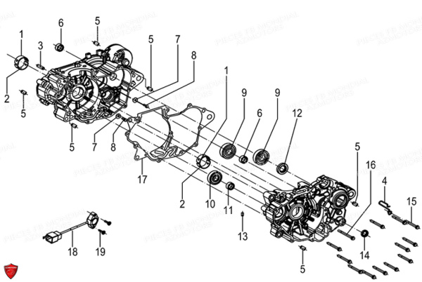 CARTERS_MOTEUR_ROULEMENTS FB MONDIAL Pieces FLAT TRACK 125 ABS EU5 Mondial Origine