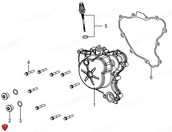 CARTER_GAUCHE_JAUGE_D_HUILE FB MONDIAL Pieces FLAT TRACK 125 ABS EU5 Mondial Origine