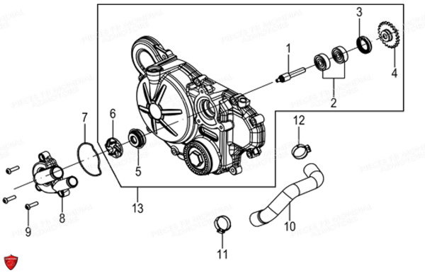 Couvre Carter Moteur Droit FB MONDIAL Pieces FLAT TRACK 125 ABS EU5 Mondial Origine