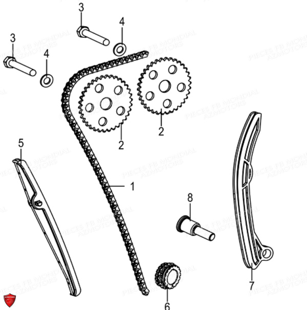 Distribution FB MONDIAL Pieces FLAT TRACK 125 ABS EU5 Mondial Origine