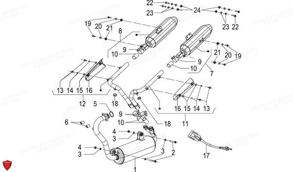 ECHAPPEMENT FB MONDIAL Pieces FLAT TRACK 125 ABS EU5 Mondial Origine