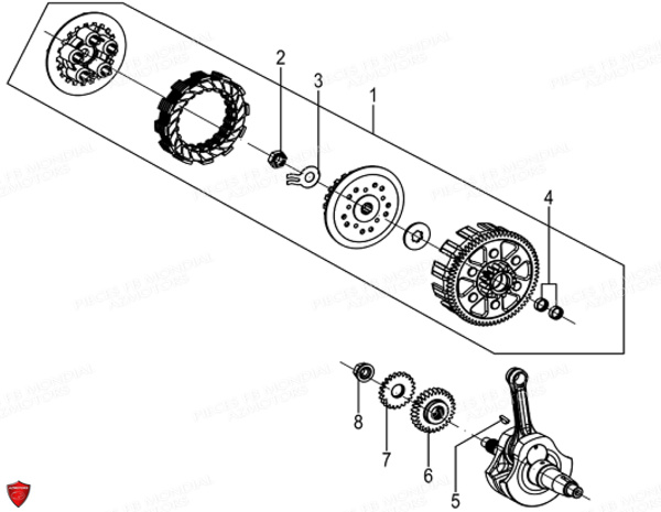 Embrayage FB MONDIAL Pieces FLAT TRACK 125 ABS EU5 Mondial Origine
