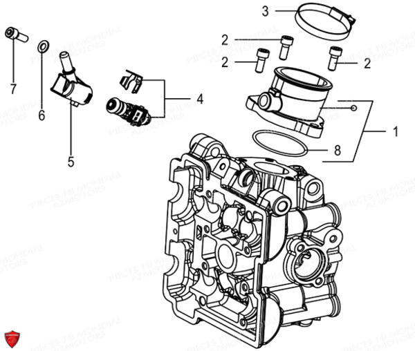 Injecteur Pipe D Admission FB MONDIAL Pieces FLAT TRACK 125 ABS EU5 Mondial Origine