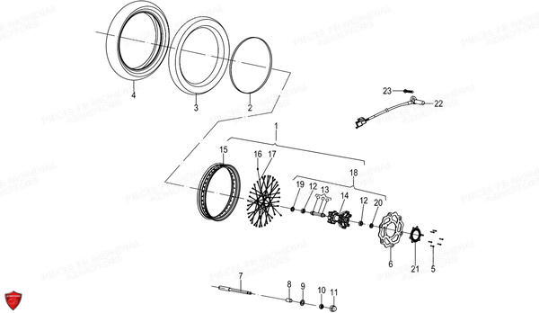 Roue Avant FB MONDIAL Pieces FLAT TRACK 125 ABS EU5 Mondial Origine