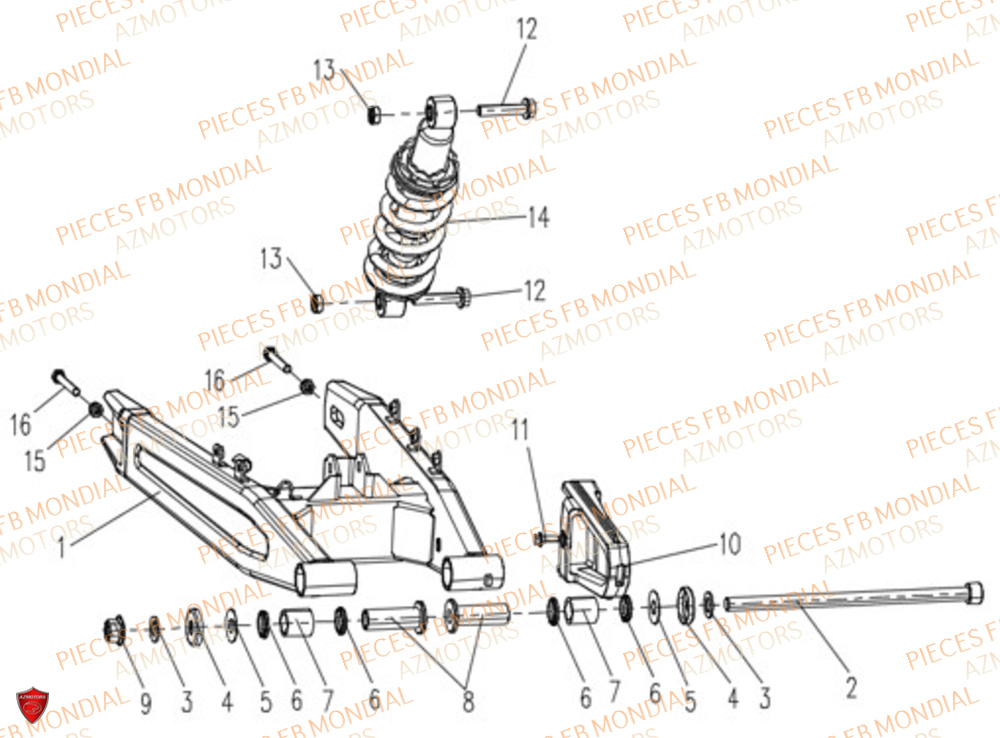 Bras Oscillant FB MONDIAL Pieces FLEX 300 ABS M4