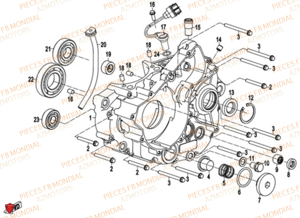 Carter Gauche FB MONDIAL Pieces FLEX 300 ABS M4