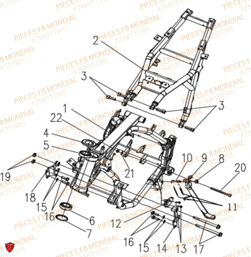 Chassis FB MONDIAL Pieces FLEX 300 ABS M4