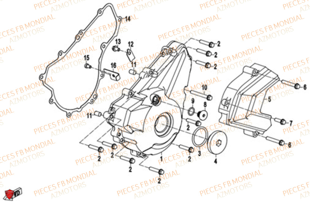 Couvre Carter FB MONDIAL Pieces FLEX 300 ABS M4