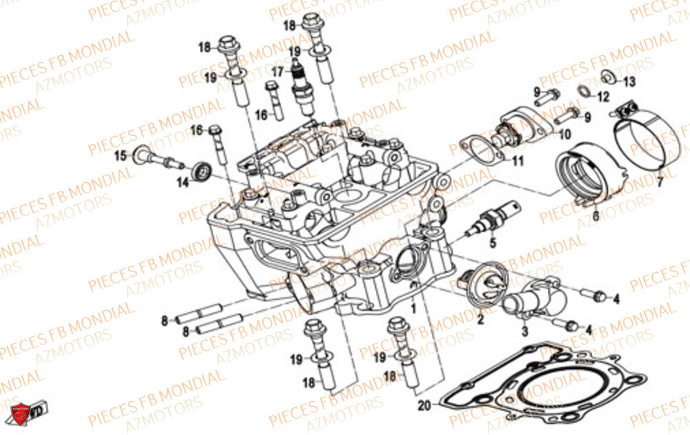 Culasse FB MONDIAL Pieces FLEX 300 ABS M4