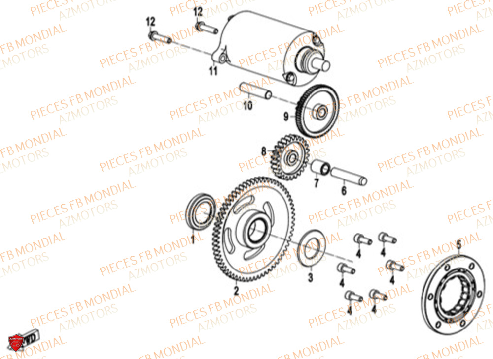 Demarreur FB MONDIAL Pieces FLEX 300 ABS M4