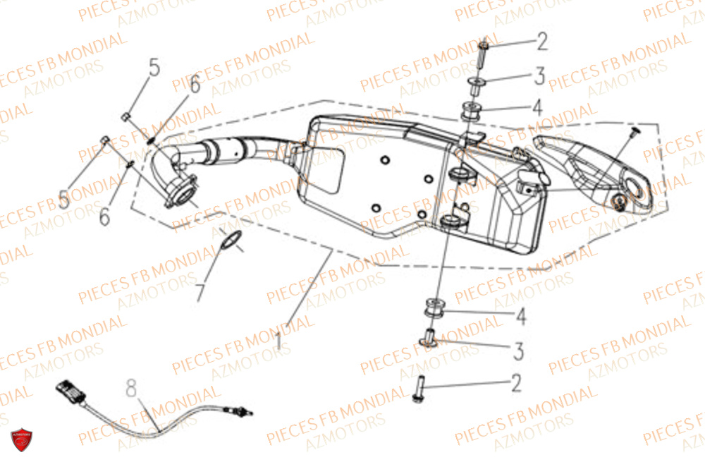 Echappement FB MONDIAL Pieces FLEX 300 ABS M4