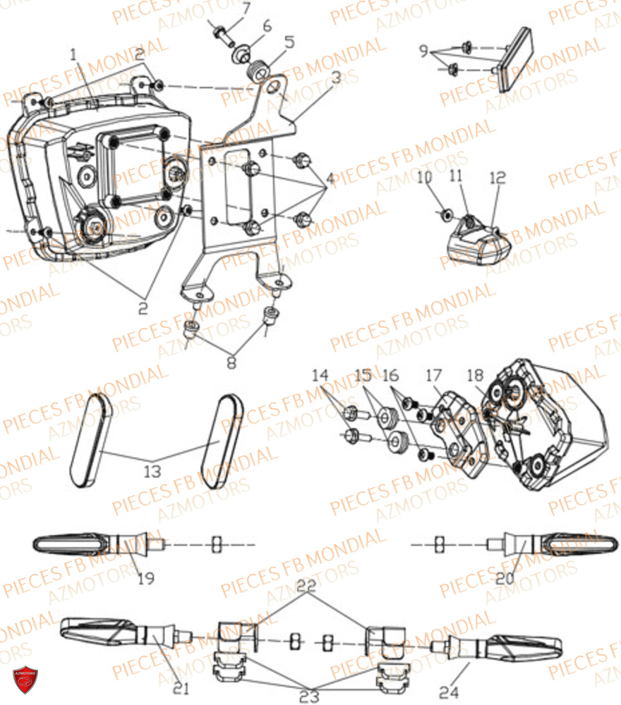 Eclairage FB MONDIAL Pieces FLEX 300 ABS M4
