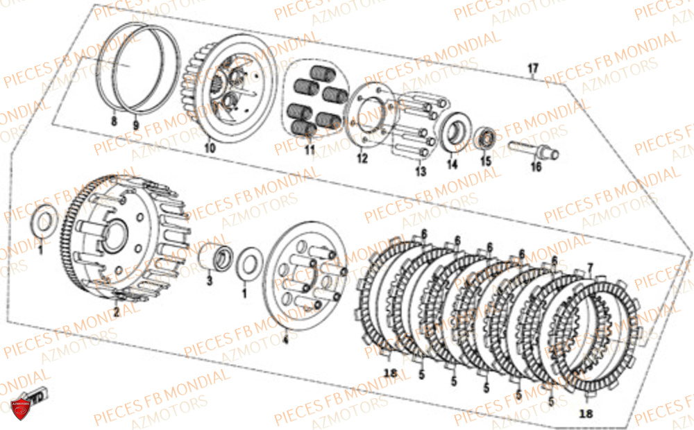 Embrayage FB MONDIAL Pieces FLEX 300 ABS M4