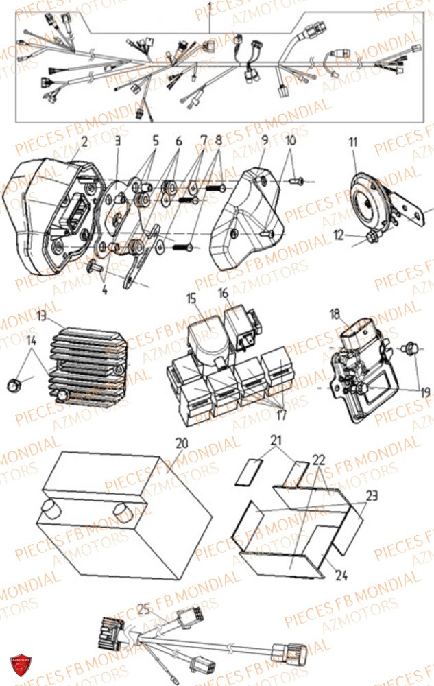 Equipement Electrique FB MONDIAL Pieces FLEX 300 ABS M4