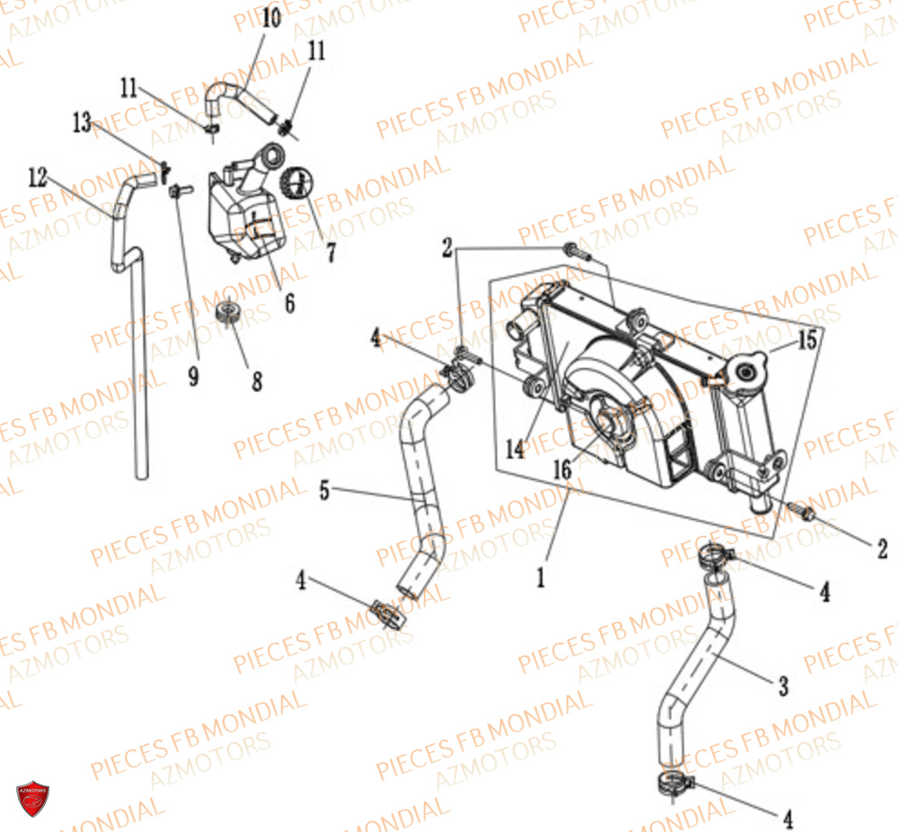 Radiateur FB MONDIAL Pieces FLEX 300 ABS M4