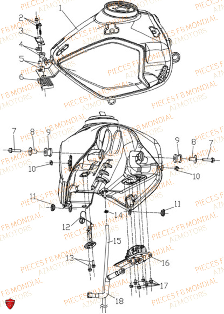 Reservoir FB MONDIAL Pieces FLEX 300 ABS M4