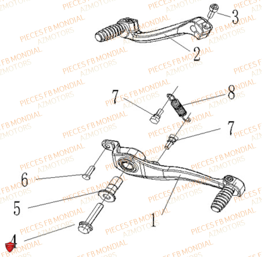 Selecteur De Vitesses FB MONDIAL Pieces FLEX 300 ABS M4