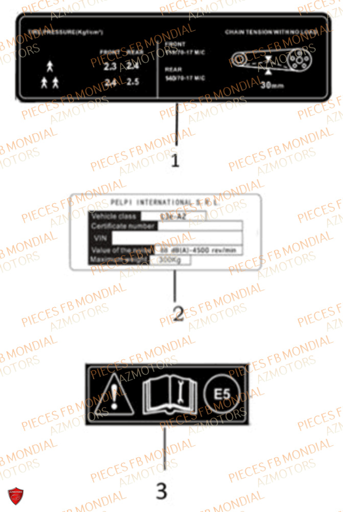 Stickers FB MONDIAL Pieces FLEX 300 ABS M4