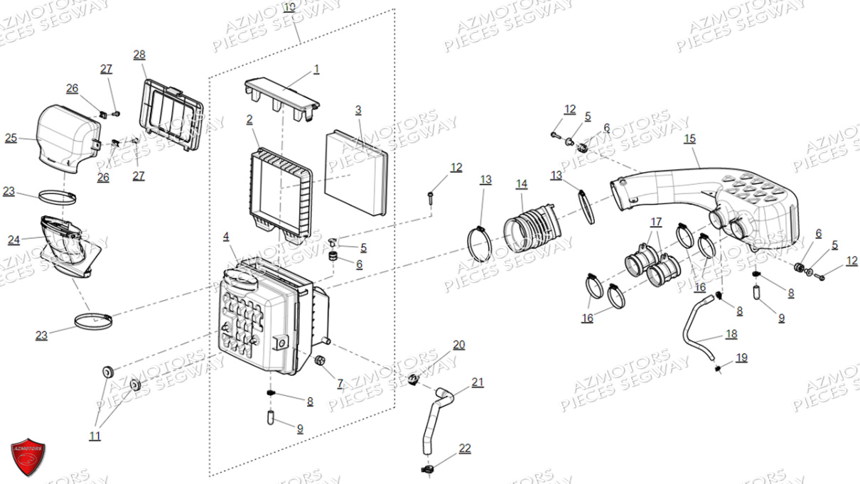 Prises D Air Filtre A Air SEGWAY Pièces SSV FUGLEMAN UT10