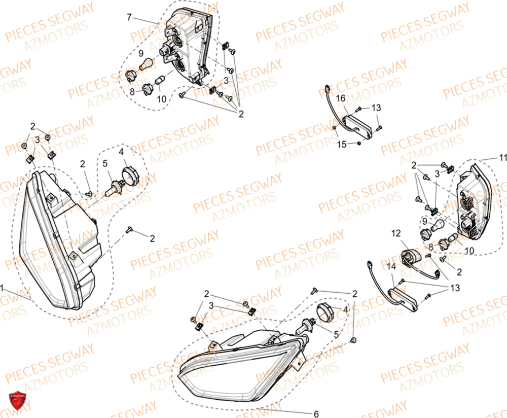 Eclairage SEGWAY Pièces SSV FUGLEMAN UT10 2024