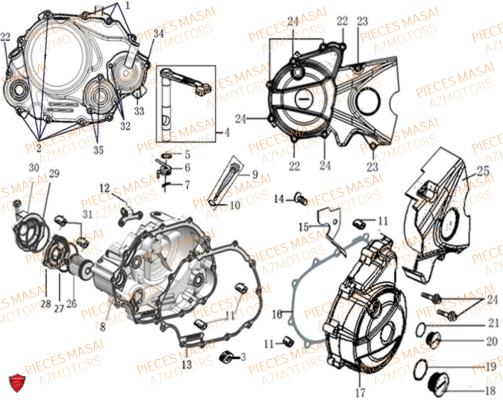 Cache Carter MASAI Pièces Moto FURIOUS 125 E4